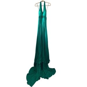 Sherri Hill Couture Teal Green Backless Gown